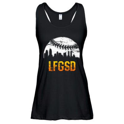 LFGSD San Diego Skyline Baseball Ladies Essential Flowy Tank