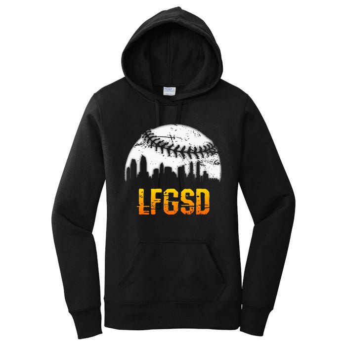 LFGSD San Diego Skyline Baseball Women's Pullover Hoodie