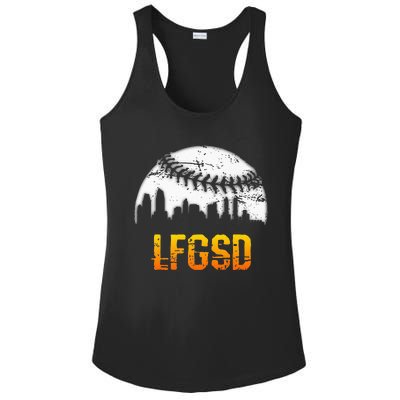 LFGSD San Diego Skyline Baseball Ladies PosiCharge Competitor Racerback Tank