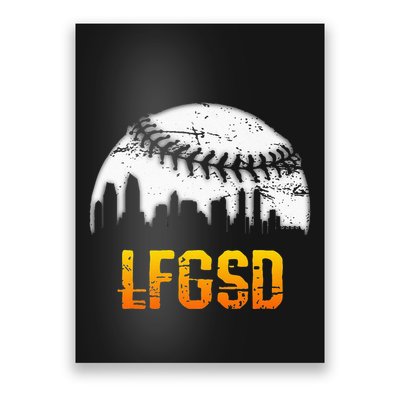LFGSD San Diego Skyline Baseball Poster