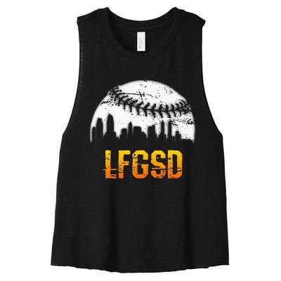 LFGSD San Diego Skyline Baseball Women's Racerback Cropped Tank