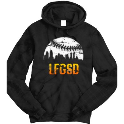 LFGSD San Diego Skyline Baseball Tie Dye Hoodie