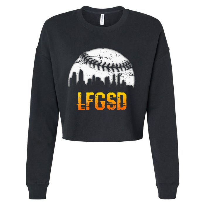 LFGSD San Diego Skyline Baseball Cropped Pullover Crew