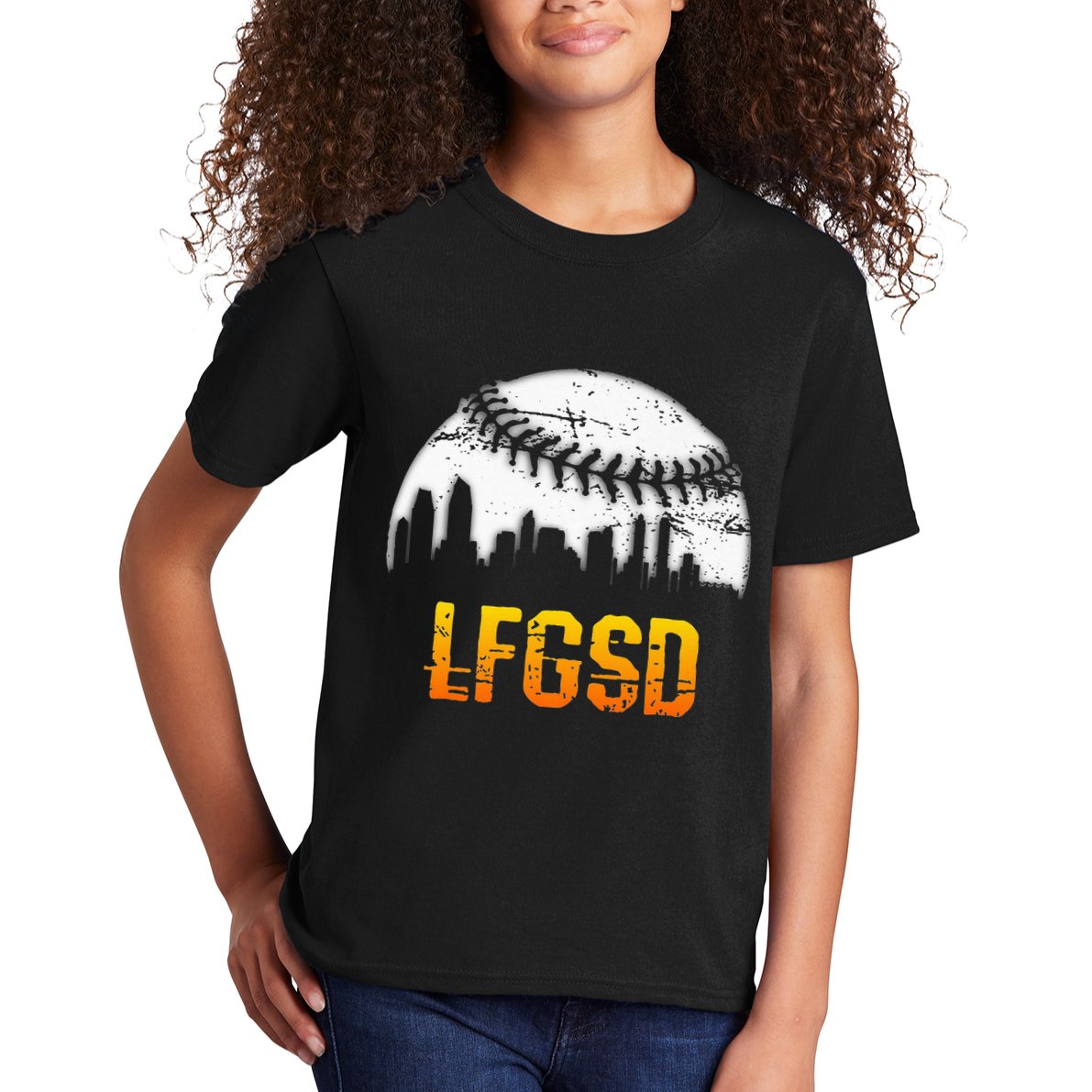 LFGSD San Diego Skyline Baseball Kids T-Shirt