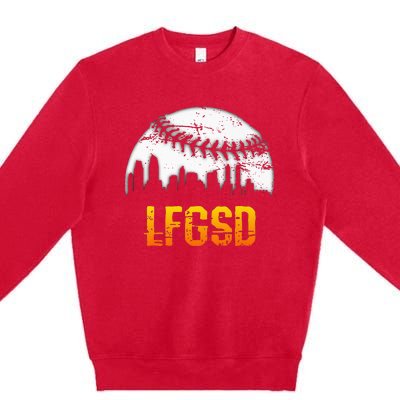 LFGSD San Diego Skyline Baseball Premium Crewneck Sweatshirt