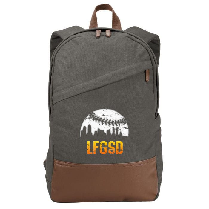 LFGSD San Diego Skyline Baseball Cotton Canvas Backpack