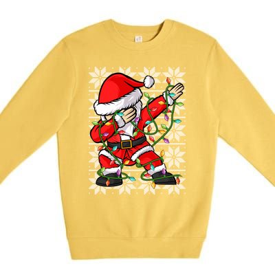 Lighting Santa Dabbing Christmas Ugly Santa Dabbing Xmas Meaningful Gift Premium Crewneck Sweatshirt