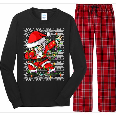 Lighting Santa Dabbing Christmas Ugly Santa Dabbing Xmas Meaningful Gift Long Sleeve Pajama Set