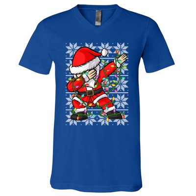 Lighting Santa Dabbing Christmas Ugly Santa Dabbing Xmas Meaningful Gift V-Neck T-Shirt