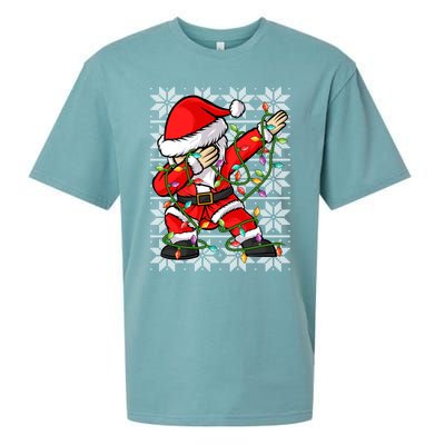 Lighting Santa Dabbing Christmas Ugly Santa Dabbing Xmas Meaningful Gift Sueded Cloud Jersey T-Shirt