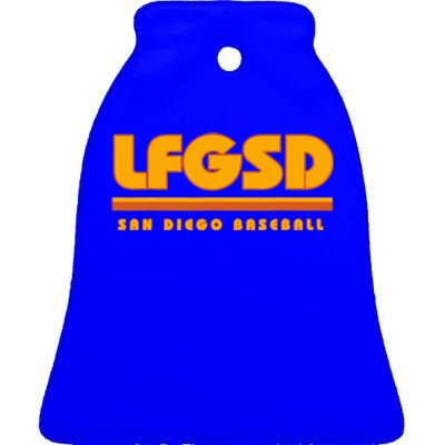 LFGSD San Diego Baseball Ceramic Bell Ornament