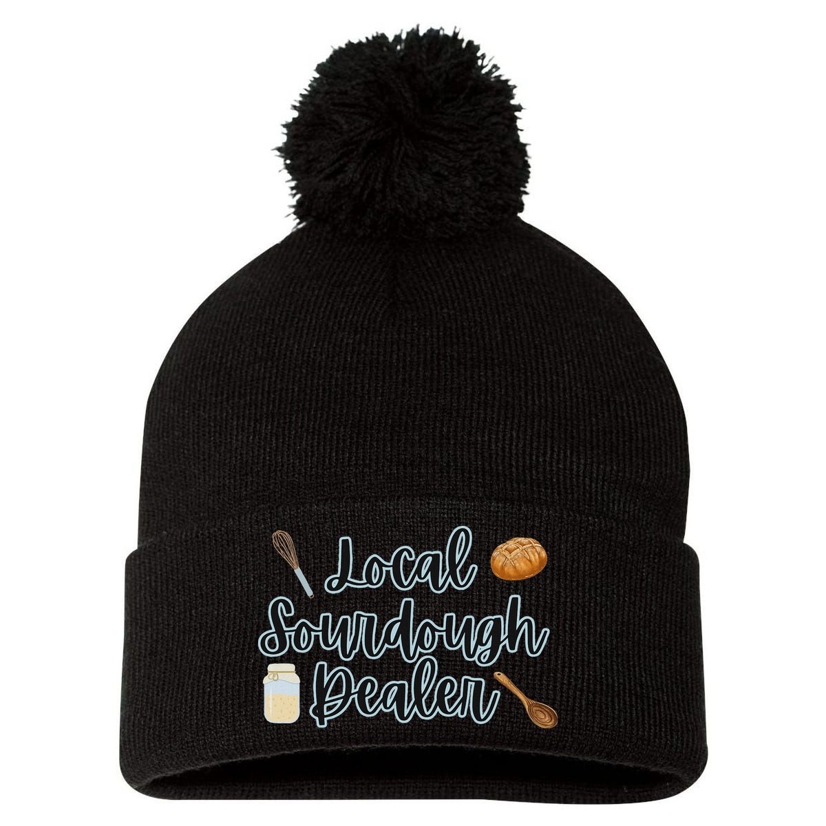 Local Sourdough Dealer Pom Pom 12in Knit Beanie