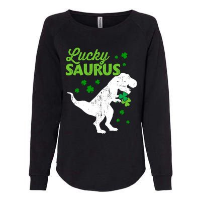 Lucky Saurus Dinosaur Tfunny Giftrex For St Patricks Day Gift Womens California Wash Sweatshirt