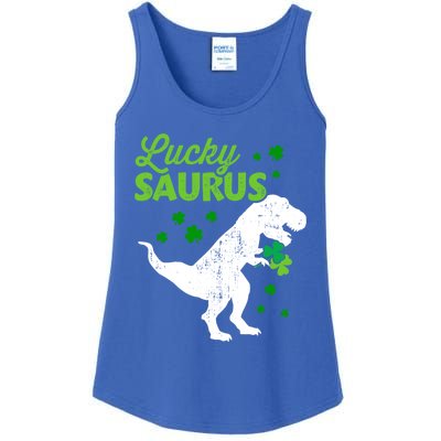 Lucky Saurus Dinosaur Tfunny Giftrex For St Patricks Day Gift Ladies Essential Tank