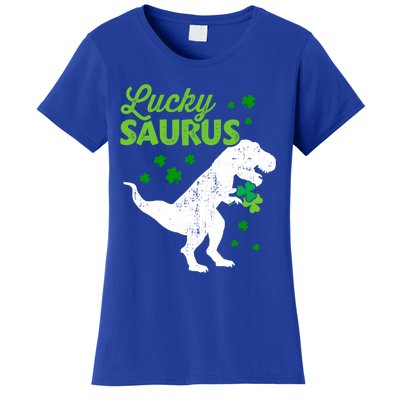 Lucky Saurus Dinosaur Tfunny Giftrex For St Patricks Day Gift Women's T-Shirt