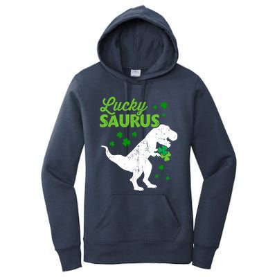 Lucky Saurus Dinosaur Tfunny Giftrex For St Patricks Day Gift Women's Pullover Hoodie