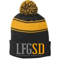 LFGSD San Diego Baseball Stripe Pom Pom Beanie