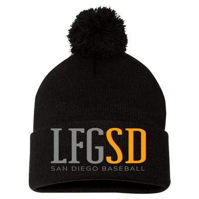 LFGSD San Diego Baseball Pom Pom 12in Knit Beanie