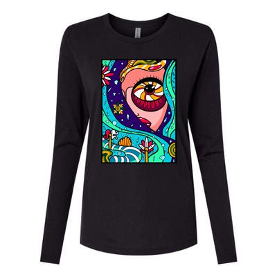 Lucy Sky Diamonds Type Abstract Psychedelic Womens Cotton Relaxed Long Sleeve T-Shirt