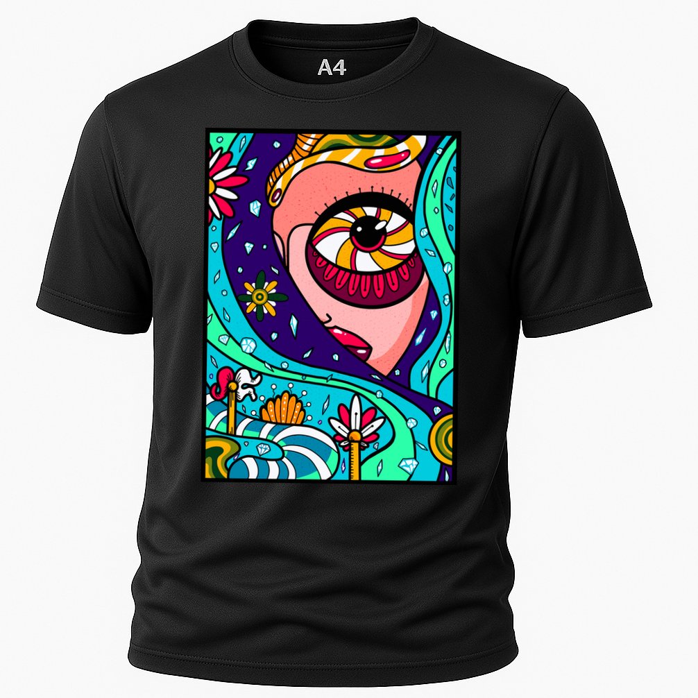 Lucy Sky Diamonds Type Abstract Psychedelic Performance Shirt