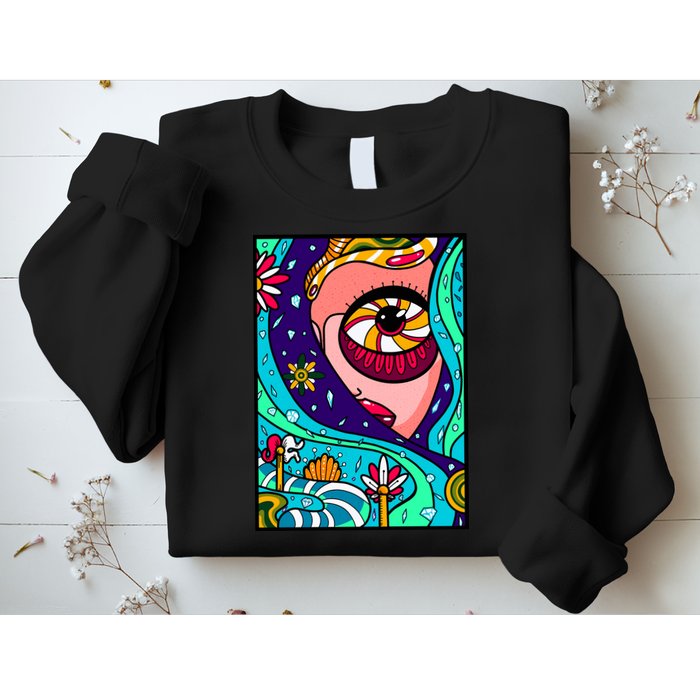 Lucy Sky Diamonds Type Abstract Psychedelic Sweatshirt