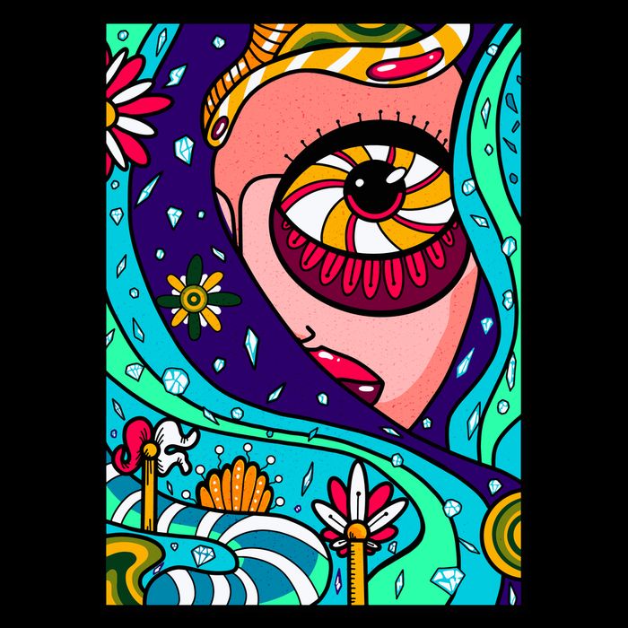 Lucy Sky Diamonds Type Abstract Psychedelic Sweatshirt