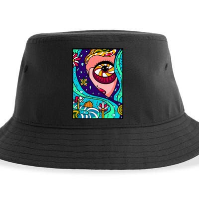 Lucy Sky Diamonds Type Abstract Psychedelic Sustainable Bucket Hat