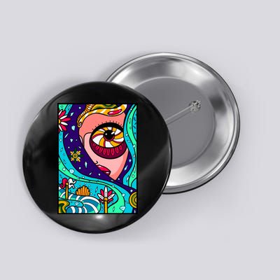 Lucy Sky Diamonds Type Abstract Psychedelic Button