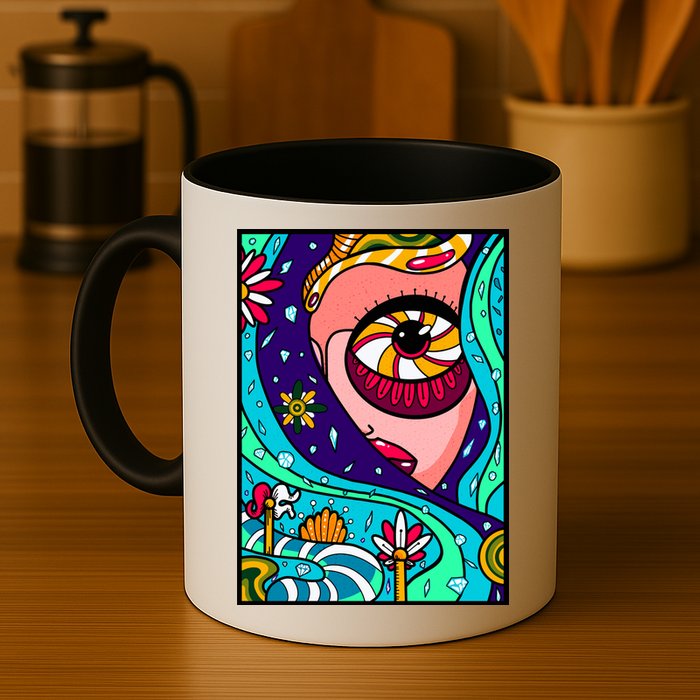 Lucy Sky Diamonds Type Abstract Psychedelic Mug