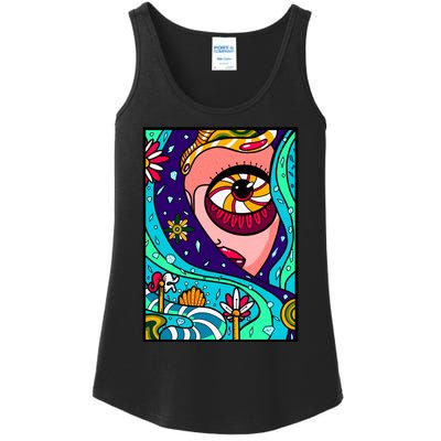 Lucy Sky Diamonds Type Abstract Psychedelic Ladies Essential Tank