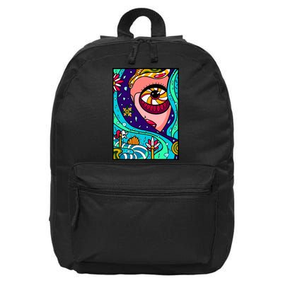 Lucy Sky Diamonds Type Abstract Psychedelic 16 in Basic Backpack