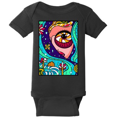 Lucy Sky Diamonds Type Abstract Psychedelic Baby Bodysuit