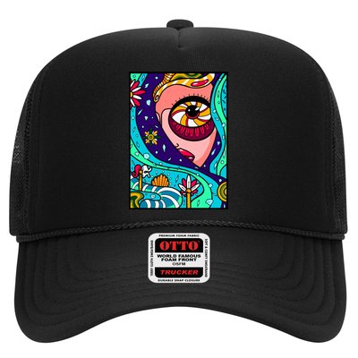 Lucy Sky Diamonds Type Abstract Psychedelic Trucker Hat