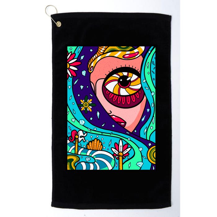 Lucy Sky Diamonds Type Abstract Psychedelic Golf Towel