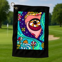 Lucy Sky Diamonds Type Abstract Psychedelic Golf Towel