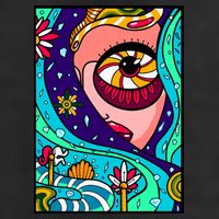 Lucy Sky Diamonds Type Abstract Psychedelic Golf Towel