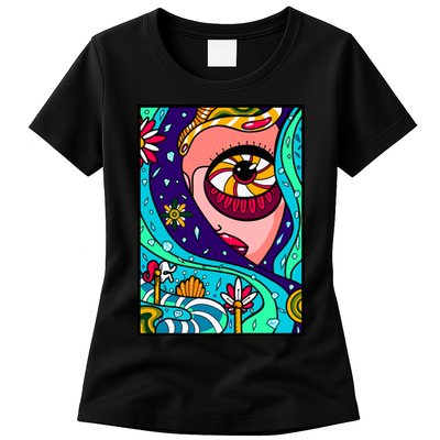 Lucy Sky Diamonds Type Abstract Psychedelic Womens T-Shirt