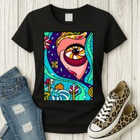 Lucy Sky Diamonds Type Abstract Psychedelic Womens T-Shirt