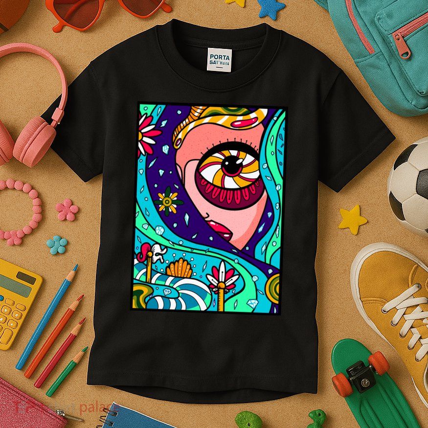 Lucy Sky Diamonds Type Abstract Psychedelic Kids T-Shirt