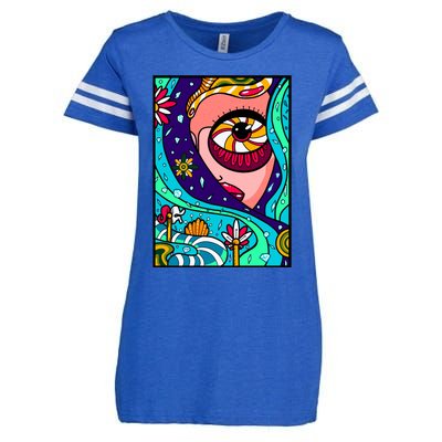 Lucy Sky Diamonds Type Abstract Psychedelic Enza Ladies Jersey Football T-Shirt