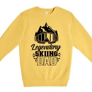 Legendary Skiing Dad Skier Father Ski Daddy Papa Father's Gift Premium Crewneck Sweatshirt