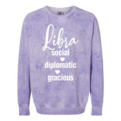 Libra Social Diplomatic Gracious Cool Gift Astrology Gift Colorblast Crewneck Sweatshirt