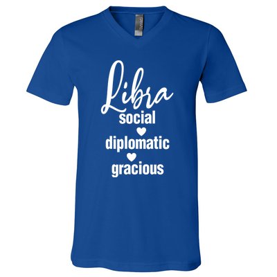 Libra Social Diplomatic Gracious Cool Gift Astrology Gift V-Neck T-Shirt