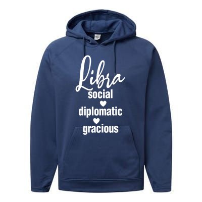 Libra Social Diplomatic Gracious Cool Gift Astrology Gift Performance Fleece Hoodie