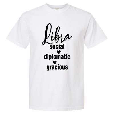 Libra Social Diplomatic Gracious Cool Gift Astrology Gift Garment-Dyed Heavyweight T-Shirt