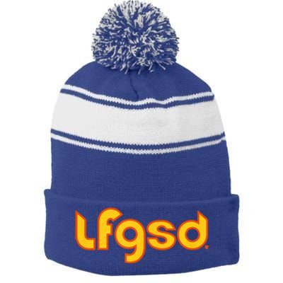 LFGSD San Diego Baseball Stripe Pom Pom Beanie