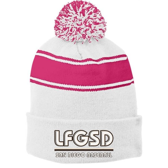 Lfgsd San Diego Baseball Stripe Pom Pom Beanie