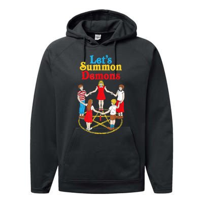 Lets Summon Demons Creepy Incantation Demons Performance Fleece Hoodie