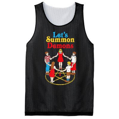 Lets Summon Demons Creepy Incantation Demons Mesh Reversible Basketball Jersey Tank