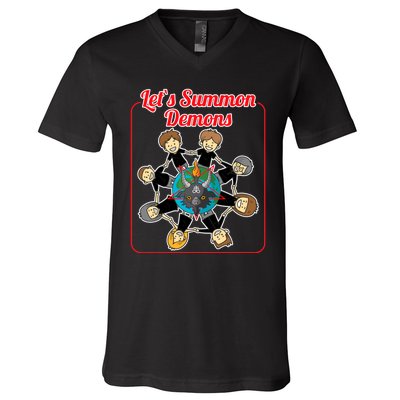 Lets Summon Demons Creepy Incantation Demons V-Neck T-Shirt